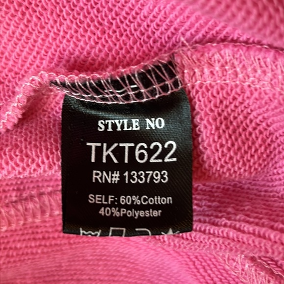 POL Pink Open Back Sweatshirt w/Strappy Criss Cross & Oversized Sz S - Picture 6 of 7